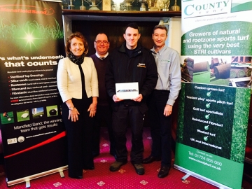 County Turf and Mansfield Sand deliver prize to BTME prize draw winner