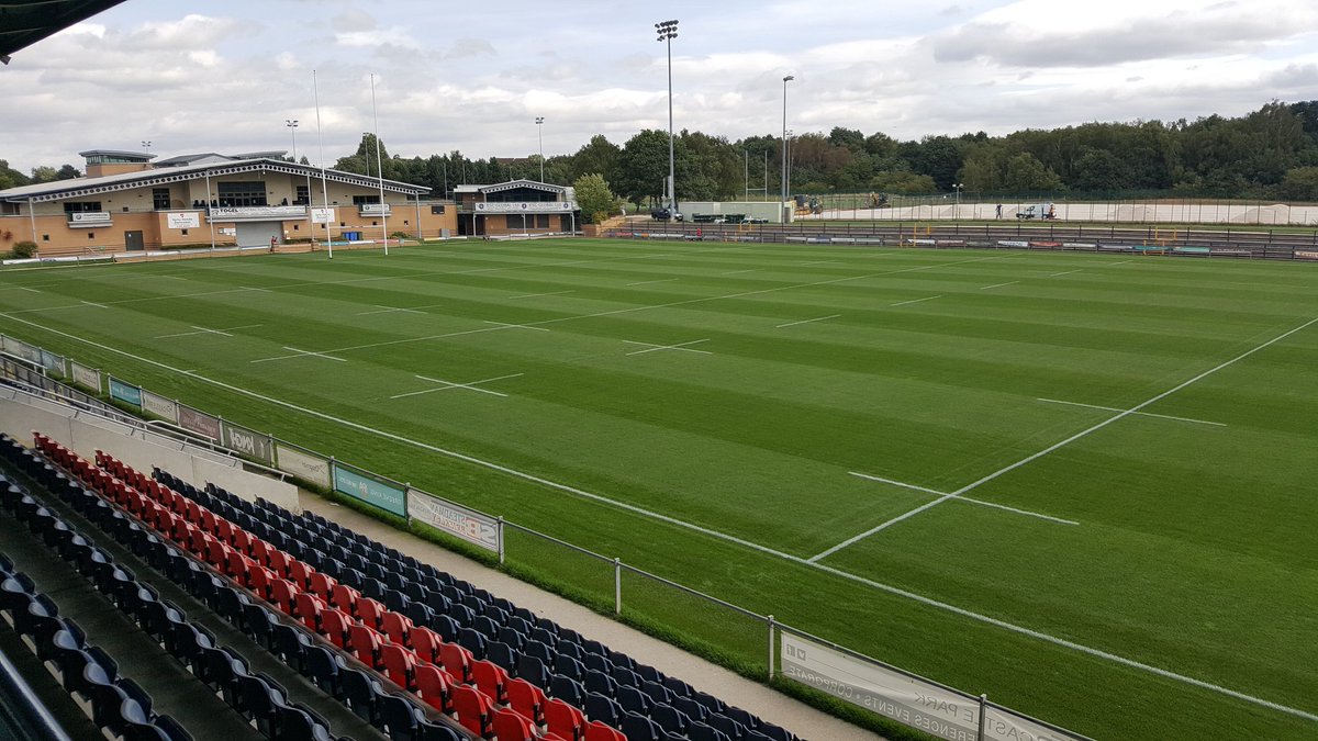 Pitch ready for 2018-19 season at Castle Park, Doncaster Knights RFC following renovation works